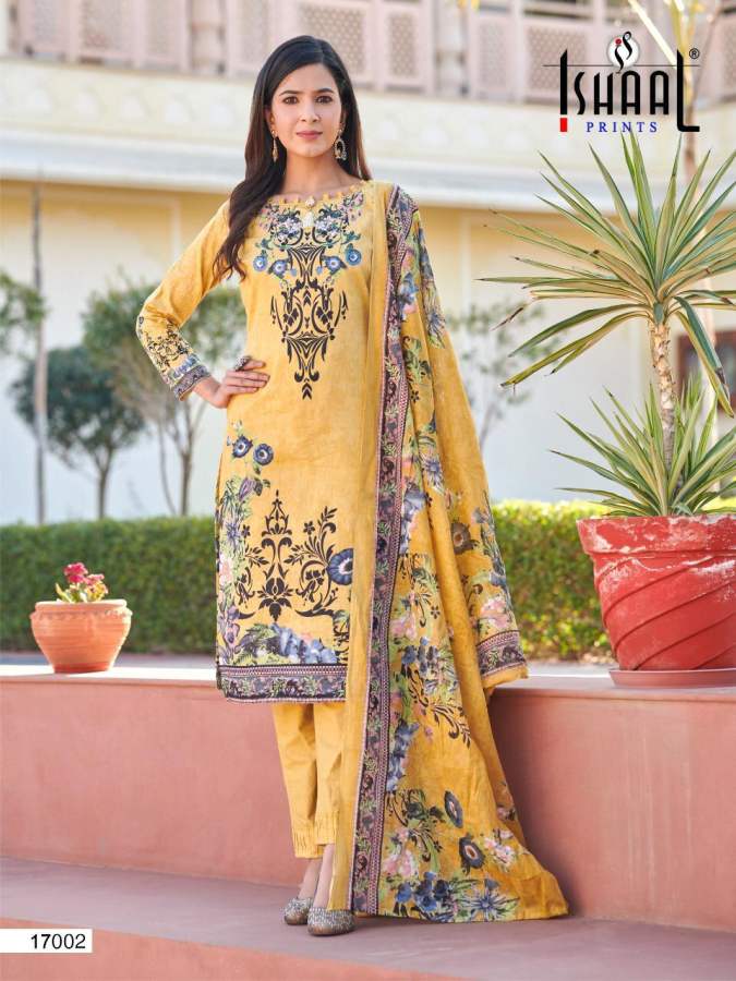 Ishaal Gulmohar 17 Latest Pure lawn Karachi Cotton Dress Material Collection 